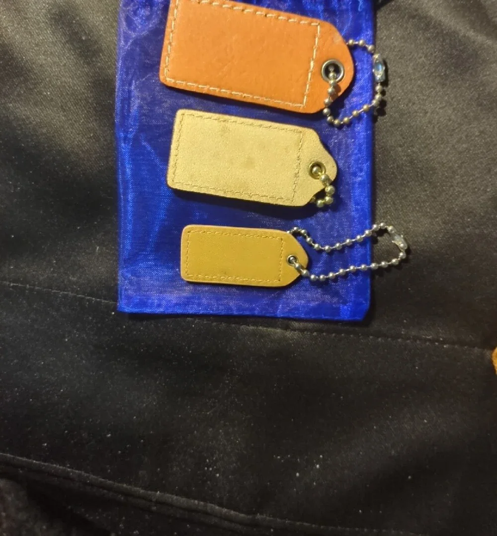 Coach Leather Key Tag Set — Brown, Cream, Tan Excellent Condition $75